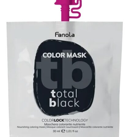 Зволожуюча маска для волосся, що тонує Виключно Чорна  Fanola Nourishing Coloring Mask 30 мл.